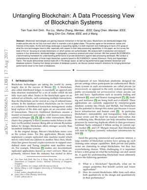 PDF Document Cover - Untangling Blockchain: A Data Processing View of Blockchain Systems