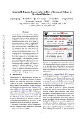 PDF Document Cover - Improbable Bigrams: Vulnerabilities in Byte-Level BPE Tokenizers