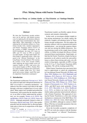 Murfin Takardar PDF - FNet: Haɗa Alamomin Bayanai tare da Canjin Fourier a cikin Masu Rikodin Transformer